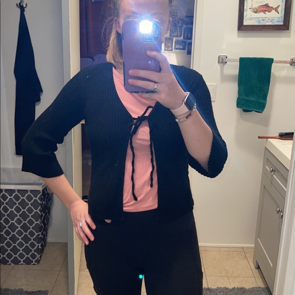 Front tie sweater